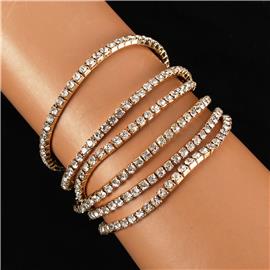 Rhinestones 6 layered stretch Bracelet