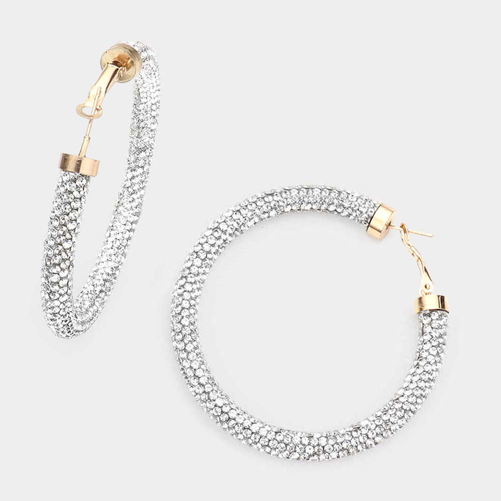 All About the Bling Hoop Earrings