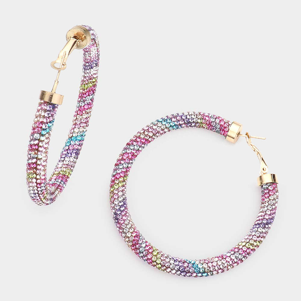 All About the Bling Hoop Earrings