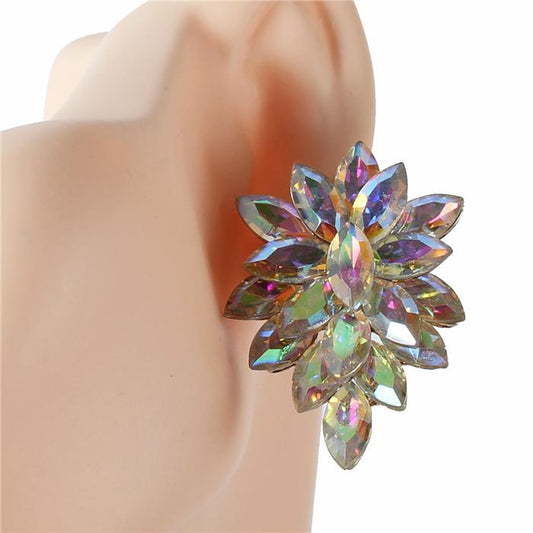 Crystal Starburst Clip-On Earrings